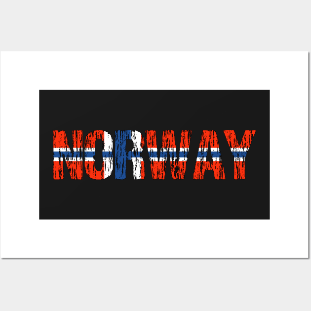 Norway Distressed Flag Norge Wall Art by Nirvanibex